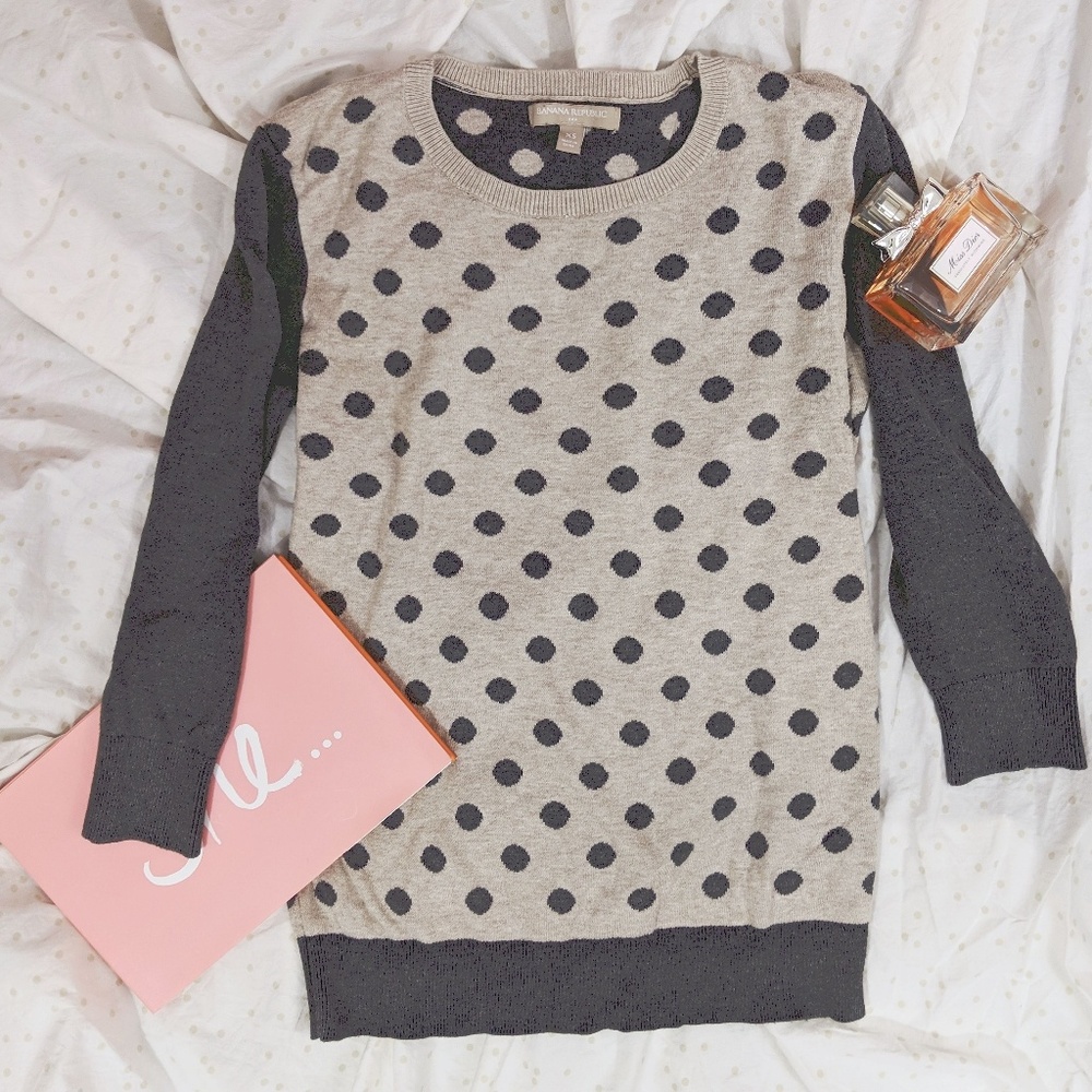 Banana republic polka dot sweater XS